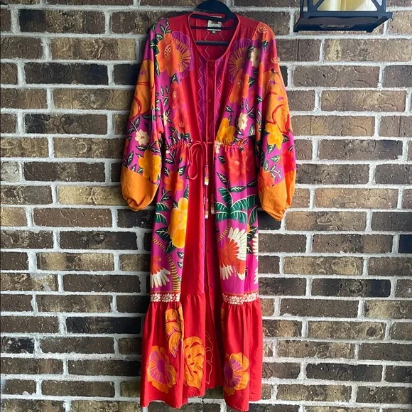 FARM farm rio patchwork embroidered dress Vibrant Floral Maxi Dress - Picture 3 of 14